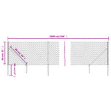 Chain Link Fence with Spike Anchors Green 0.8x10 m - 45-Degree Angle