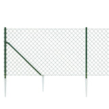 Chain Link Fence with Spike Anchors Green 1x10 m - Top-Down View