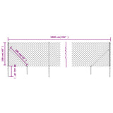 Chain Link Fence with Spike Anchors Green 1x10 m - 45-Degree Angle