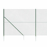 Chain Link Fence with Spike Anchors Green 1.4x10 m - 45-Degree Angle
