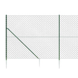 Chain Link Fence with Spike Anchors Green 1.6x10 m - 45-Degree Angle
