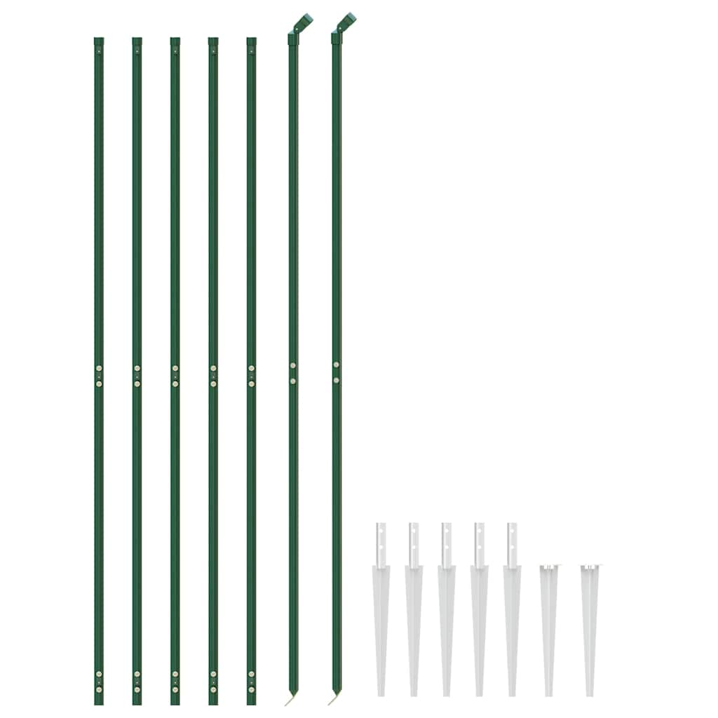 Chain Link Fence with Spike Anchors Green 1.8x10 m