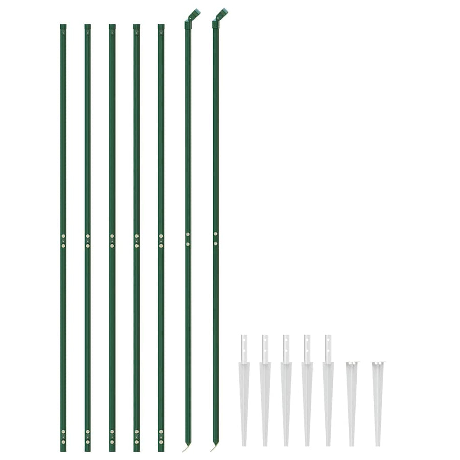 Chain Link Fence with Spike Anchors Green 1.8x10 m