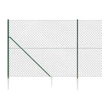 Chain Link Fence with Spike Anchors Green 1.8x10 m