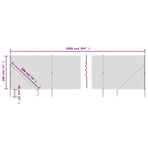 Chain Link Fence with Spike Anchors Green 1.8x10 m