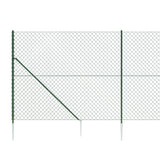 Chain Link Fence with Spike Anchors Green 0.8x25 m - Top-Down View