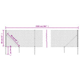 Chain Link Fence with Spike Anchors Green 0.8x25 m - 45-Degree Angle