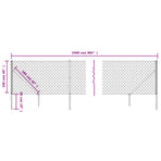 Chain Link Fence with Spike Anchors Green 1x25 m