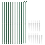 Chain Link Fence with Spike Anchors Green 1.4x25 m - Side View