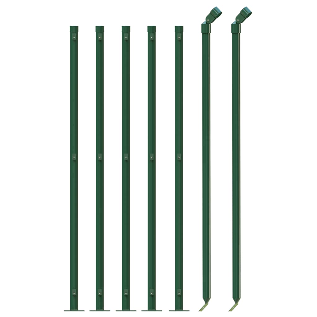 Chain Link Fence with Flange Green 0.8x10 m