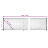 Chain Link Fence with Flange Green 0.8x10 m