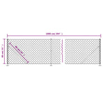 Chain Link Fence with Flange Green 0.8x10 m