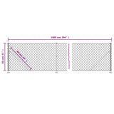 Chain Link Fence with Flange Green 0.8x10 m - Rear View