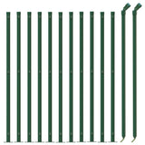 Chain Link Fence with Flange Green 0.8x25 m - Side View