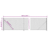 Chain Link Fence with Flange Green 0.8x25 m