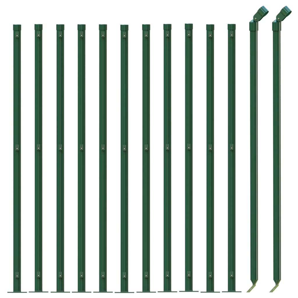 Chain Link Fence with Flange Green 1x25 m