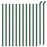 Chain Link Fence with Flange Green 1x25 m - Side View