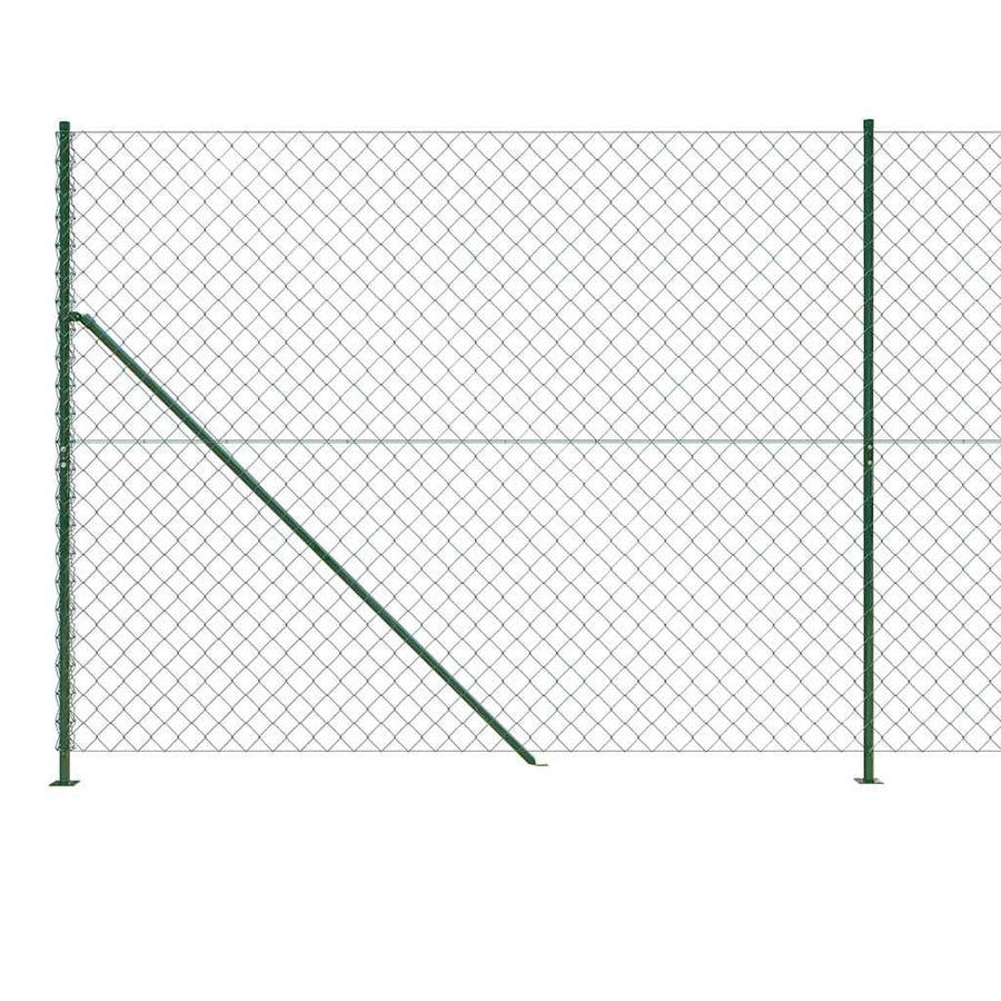 Chain Link Fence with Flange Green 1.4x25 m