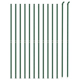 Chain Link Fence with Flange Green 1.8x25 m - Side View