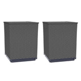 Planters 2 pcs Black 30x30x37 cm Polypropylene - Front View