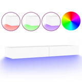 TV Cabinet with LED Lights White 120x35x15.5 cm - Front View