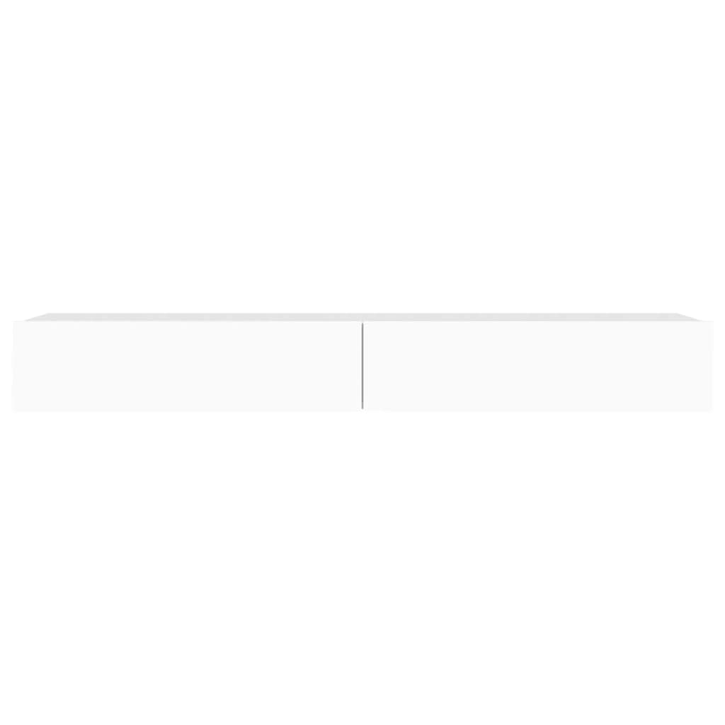 TV Cabinet with LED Lights White 120x35x15.5 cm