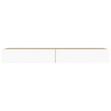 TV Cabinet with LED Lights White and Sonoma Oak 120x35x15.5 cm