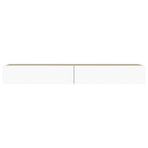 TV Cabinet with LED Lights White and Sonoma Oak 120x35x15.5 cm