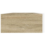 TV Cabinet with LED Lights White and Sonoma Oak 120x35x15.5 cm - Close-Up Angle