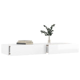 TV Cabinet with LED Lights High Gloss White 120x35x15.5 cm - Top-Down View