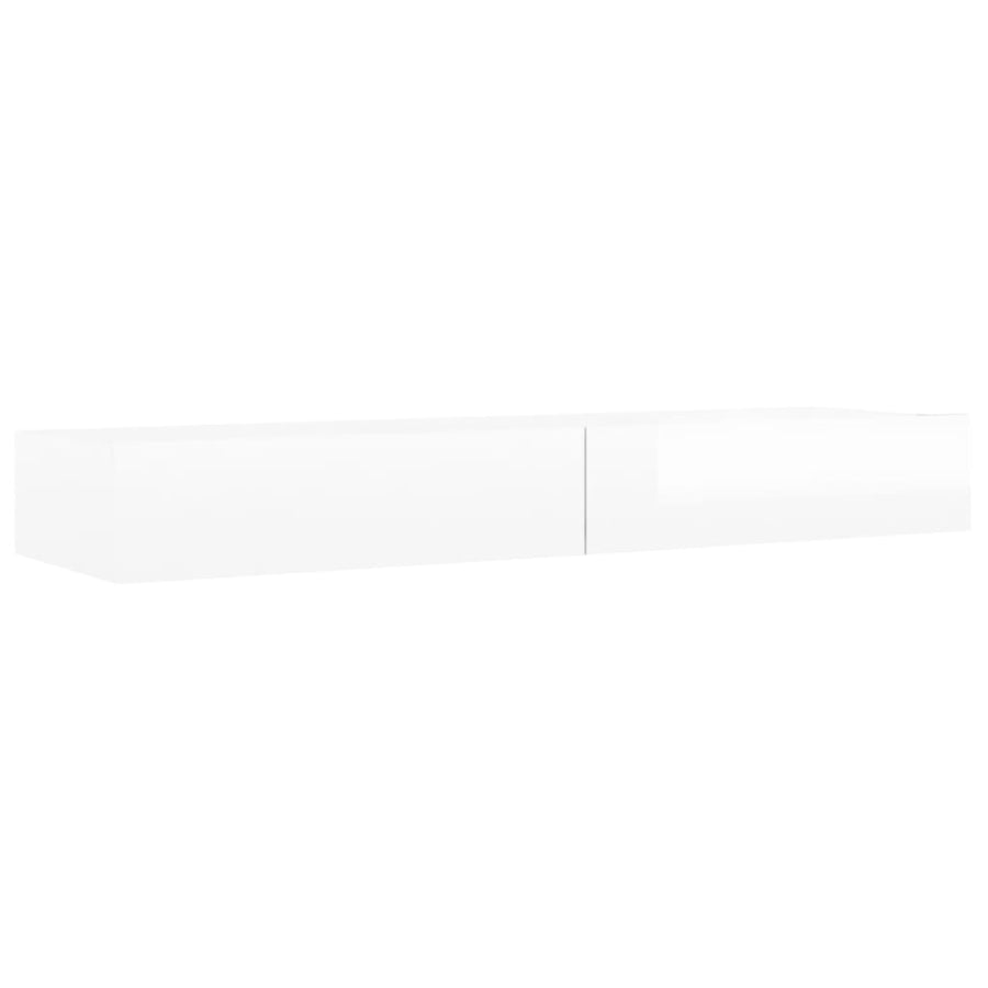 TV Cabinet with LED Lights High Gloss White 120x35x15.5 cm