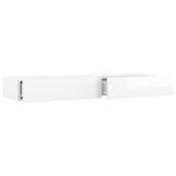 TV Cabinet with LED Lights High Gloss White 120x35x15.5 cm - Low Angle