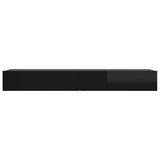 TV Cabinet with LED Lights High Gloss Black 120x35x15.5 cm - Rear View