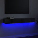 TV Cabinet with LED Lights High Gloss Grey 120x35x15.5 cm