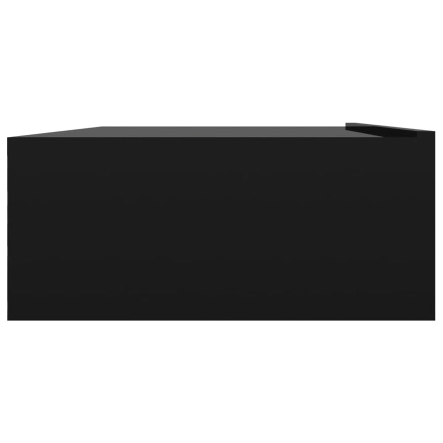 TV Cabinet with LED Lights Black 90x35x15.5 cm