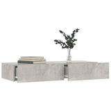 TV Cabinet with LED Lights Concrete Grey 90x35x15.5 cm - Top-Down View