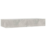 TV Cabinet with LED Lights Concrete Grey 90x35x15.5 cm - 45-Degree Angle