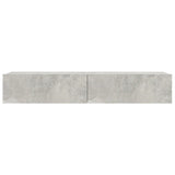 TV Cabinet with LED Lights Concrete Grey 90x35x15.5 cm - Rear View