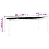 Garden Table Anthracite 200x100x72 cm Steel Mesh
