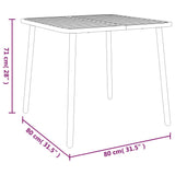 Garden Table Anthracite 80x80x71 cm Steel