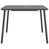 Garden Table Anthracite 100x100x71 cm Steel - Side View
