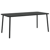 Garden Table Anthracite 165x80x71 cm Steel - Front View