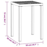 Garden Table Anthracite 50x50x72 cm Steel - Rear View