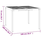 Garden Table Anthracite 100x100x72 cm Steel - Close-Up Angle