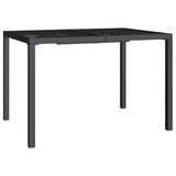 Garden Table Anthracite 110x80x72 cm Steel - Front View