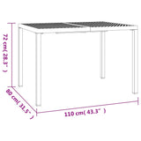 Garden Table Anthracite 110x80x72 cm Steel
