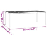 Garden Table Anthracite 200x100x72 cm Steel - Close-Up Angle