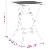 Folding Garden Table Anthracite 50x50x72 cm Steel Mesh