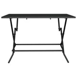 Folding Garden Table Anthracite 110x80x72 cm Steel Mesh - Side View