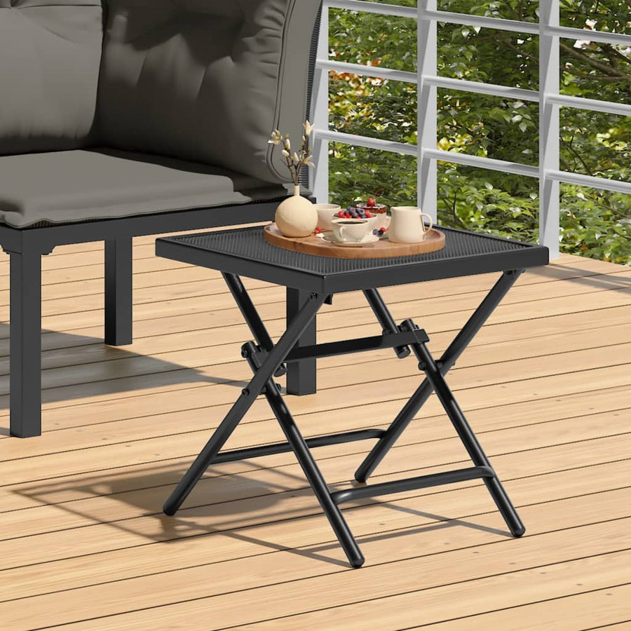Folding Garden Table Anthracite 38x38x38 cm Steel Mesh